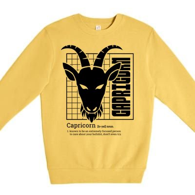 Capricorn Zodiac Definition Premium Crewneck Sweatshirt