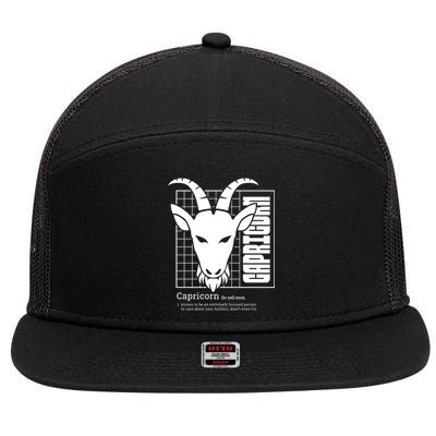 Capricorn Zodiac Definition 7 Panel Mesh Trucker Snapback Hat