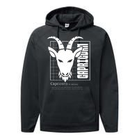 Capricorn Zodiac Definition Performance Fleece Hoodie