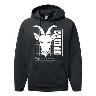 Capricorn Zodiac Definition Performance Fleece Hoodie