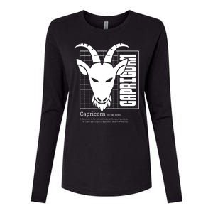 Capricorn Zodiac Definition Womens Cotton Relaxed Long Sleeve T-Shirt