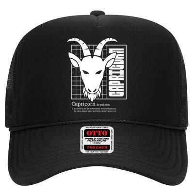 Capricorn Zodiac Definition High Crown Mesh Back Trucker Hat