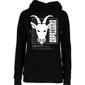 Capricorn Zodiac Definition Womens Funnel Neck Pullover Hood