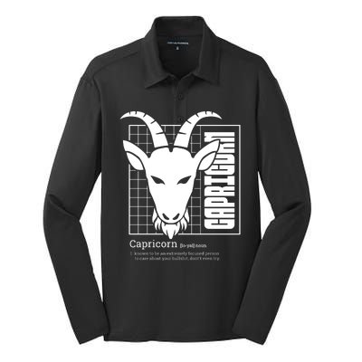 Capricorn Zodiac Definition Silk Touch Performance Long Sleeve Polo