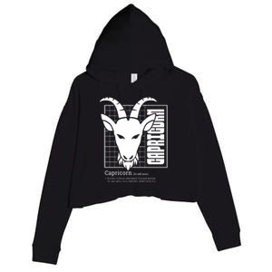 Capricorn Zodiac Definition Crop Fleece Hoodie