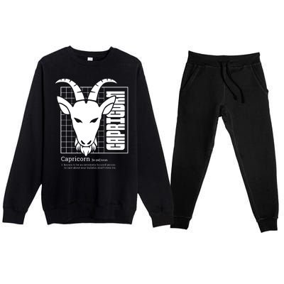 Capricorn Zodiac Definition Premium Crewneck Sweatsuit Set