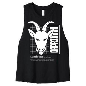 Capricorn Zodiac Definition Women's Racerback Cropped Tank