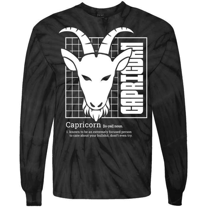 Capricorn Zodiac Definition Tie-Dye Long Sleeve Shirt