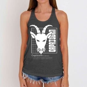 Capricorn Zodiac Definition Women's Knotted Racerback Tank