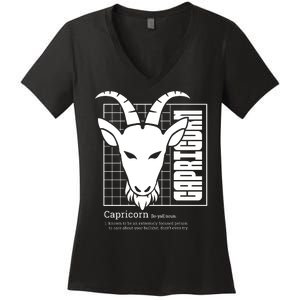 Capricorn Zodiac Definition Women's V-Neck T-Shirt