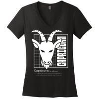 Capricorn Zodiac Definition Women's V-Neck T-Shirt