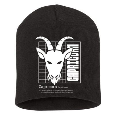 Capricorn Zodiac Definition Short Acrylic Beanie