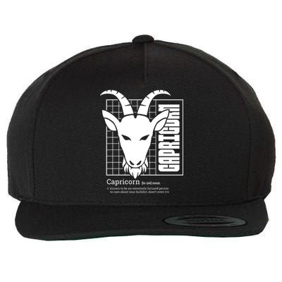 Capricorn Zodiac Definition Wool Snapback Cap