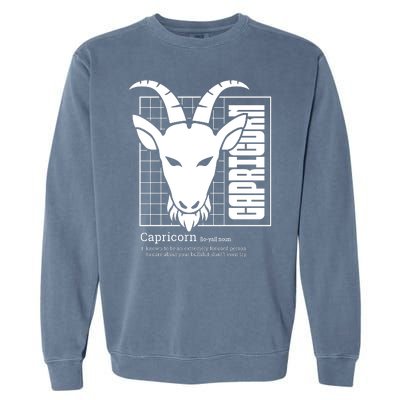 Capricorn Zodiac Definition Garment-Dyed Sweatshirt