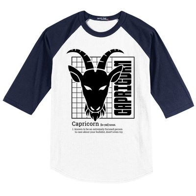 Capricorn Zodiac Definition Baseball Sleeve Shirt