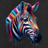 Colorful Zebra Dripping Garment-Dyed Heavyweight T-Shirt