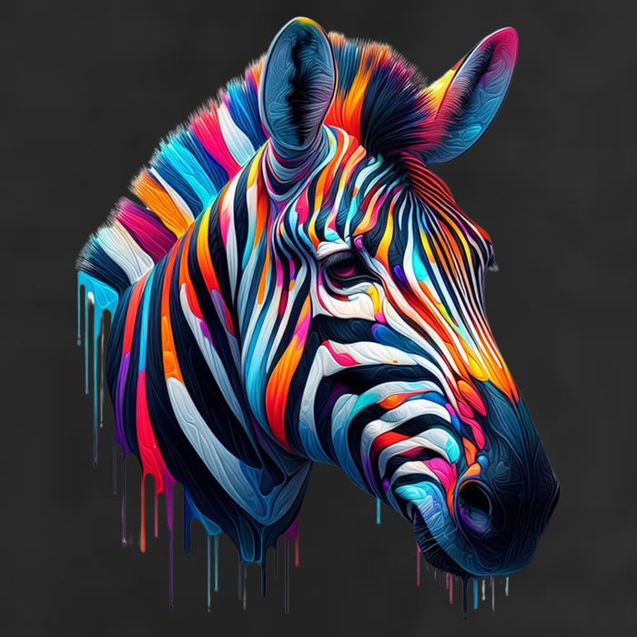 Colorful Zebra Dripping Garment-Dyed Heavyweight T-Shirt