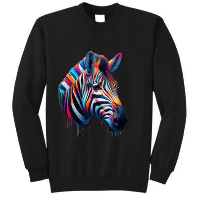 Colorful Zebra Dripping Sweatshirt