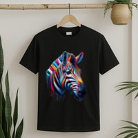 Colorful Zebra Dripping T-Shirt