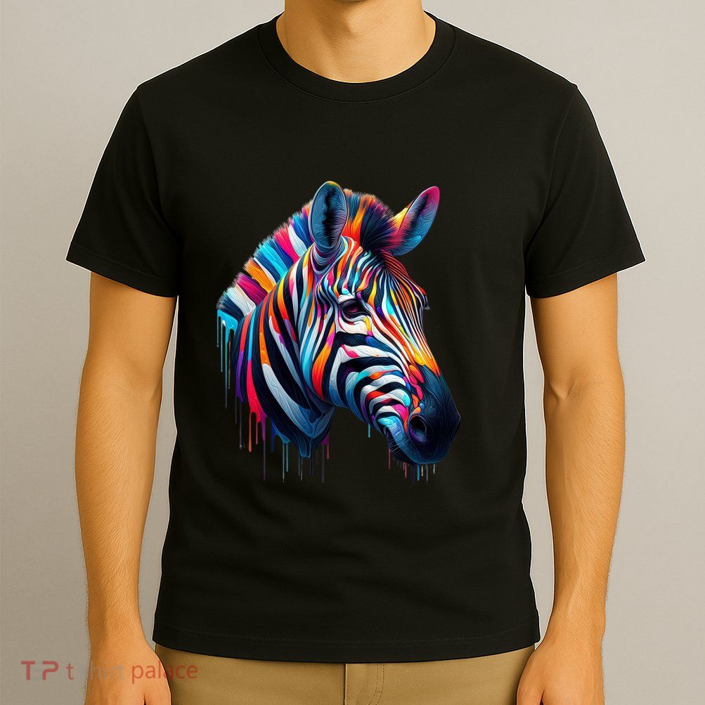 Colorful Zebra Dripping T-Shirt