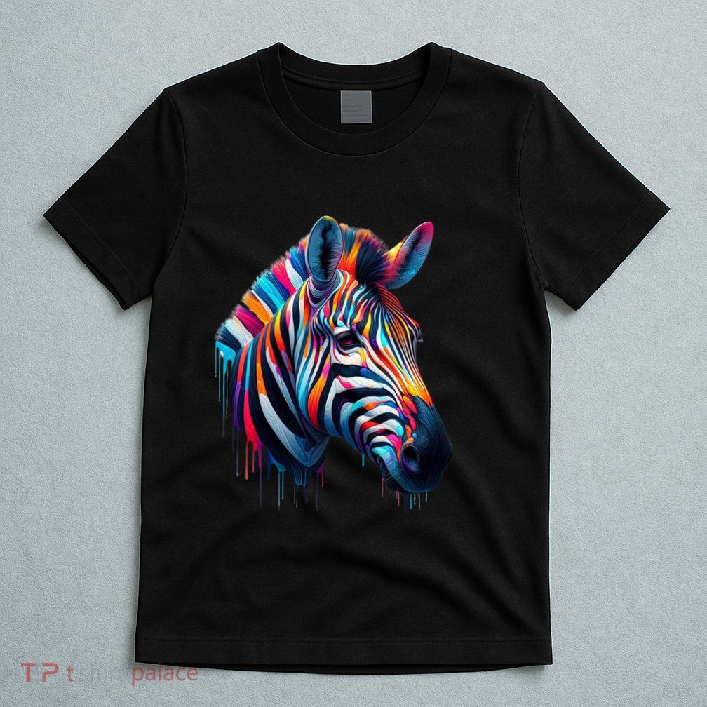 Colorful Zebra Dripping T-Shirt