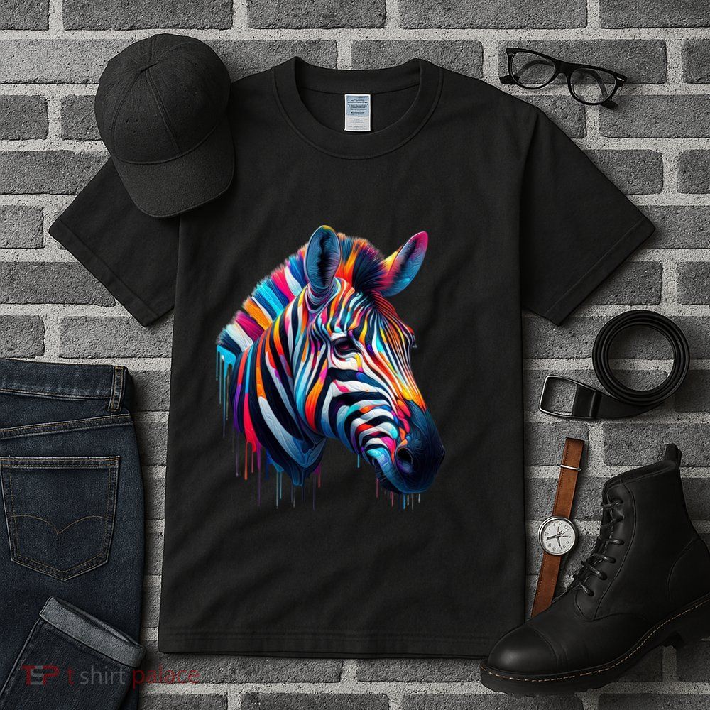 Colorful Zebra Dripping Tall T-Shirt