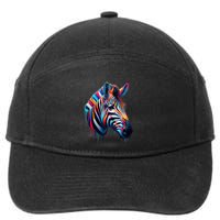 Colorful Zebra Dripping 7-Panel Snapback Hat