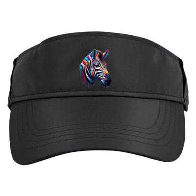 Colorful Zebra Dripping Adult Drive Performance Visor