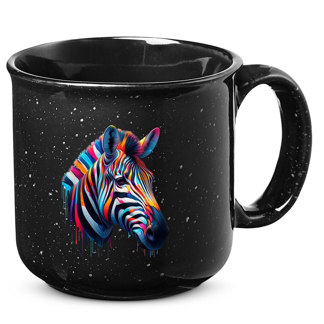 Colorful Zebra Dripping 15oz Campfire Ceramic Mug