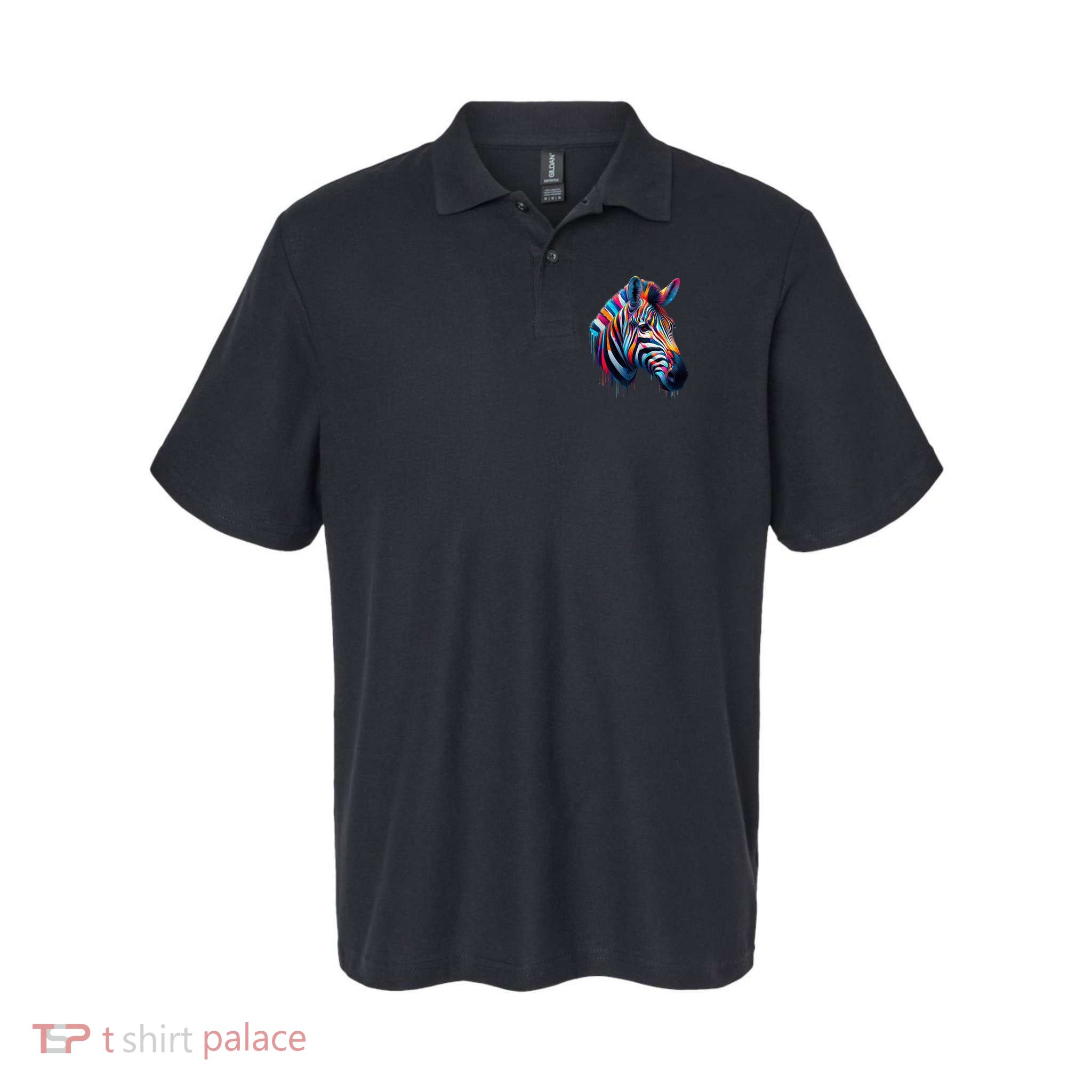 Colorful Zebra Dripping Polo