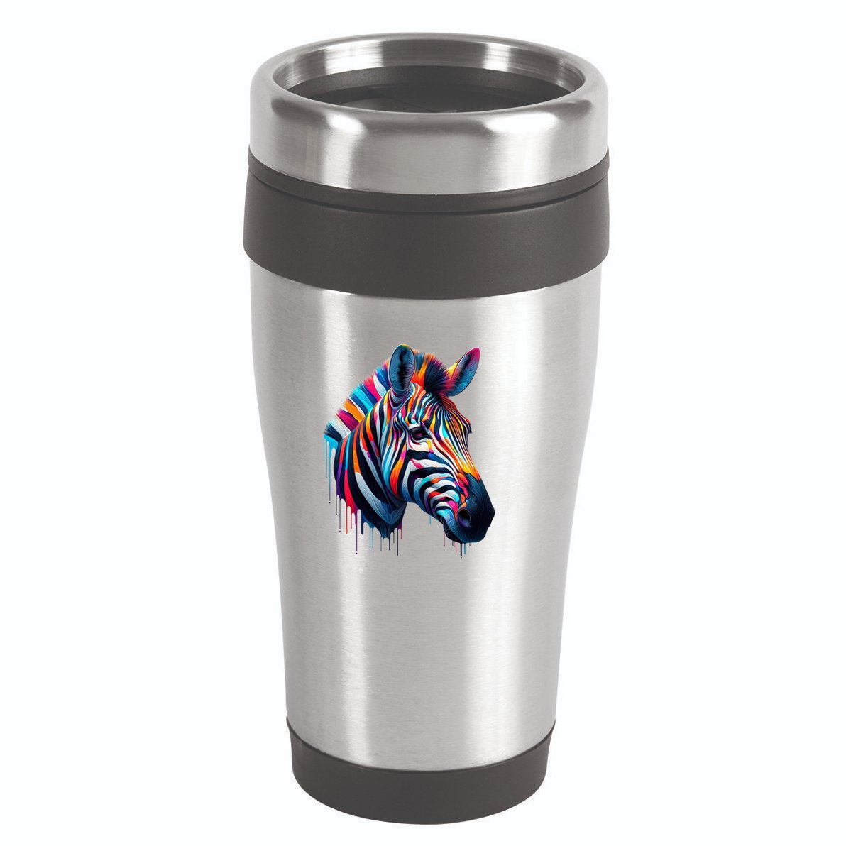 Colorful Zebra Dripping 16oz Travel Tumbler