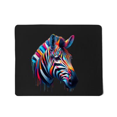 Colorful Zebra Dripping Mousepad