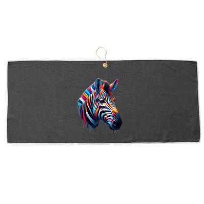Colorful Zebra Dripping Large Microfiber Waffle Golf Towel