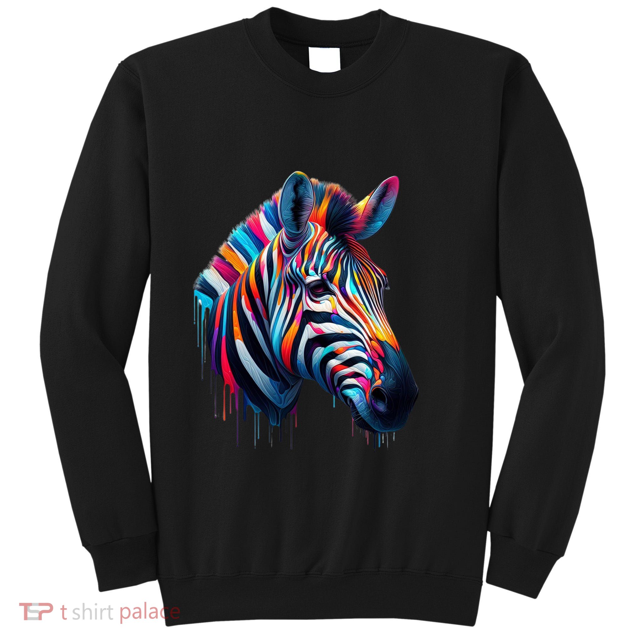 Colorful Zebra Dripping Tall Sweatshirt