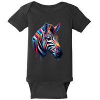 Colorful Zebra Dripping Baby Bodysuit