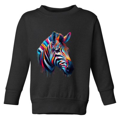 Colorful Zebra Dripping Toddler Sweatshirt