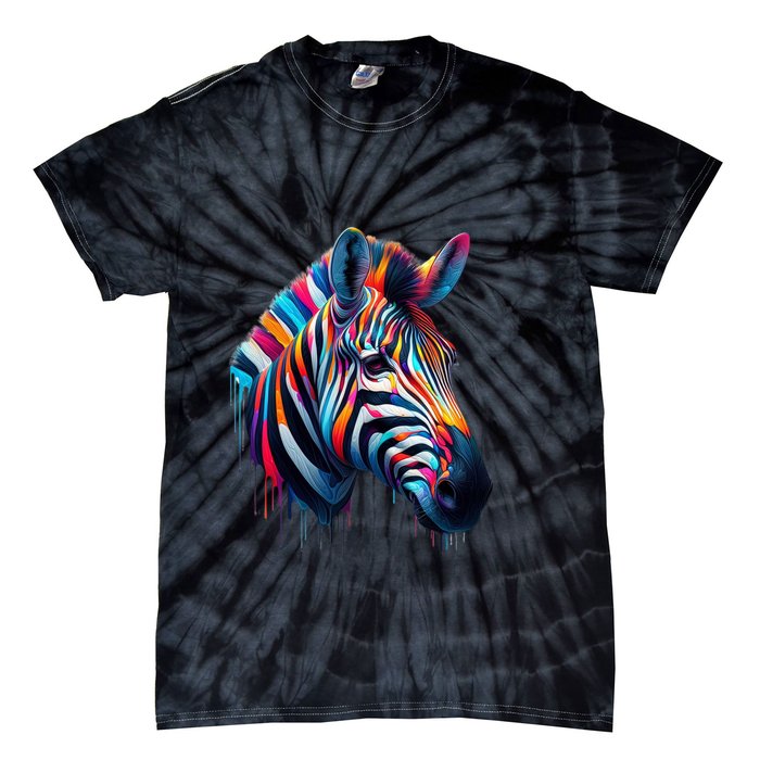 Colorful Zebra Dripping Tie-Dye T-Shirt