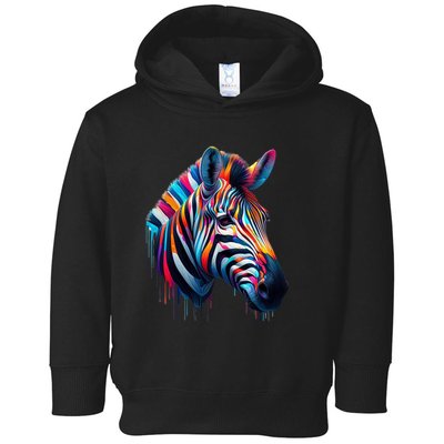 Colorful Zebra Dripping Toddler Hoodie