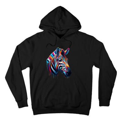 Colorful Zebra Dripping Tall Hoodie