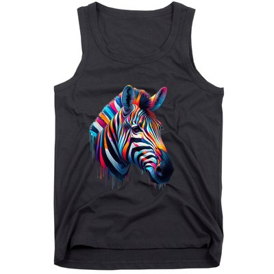 Colorful Zebra Dripping Tank Top