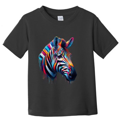 Colorful Zebra Dripping Toddler T-Shirt