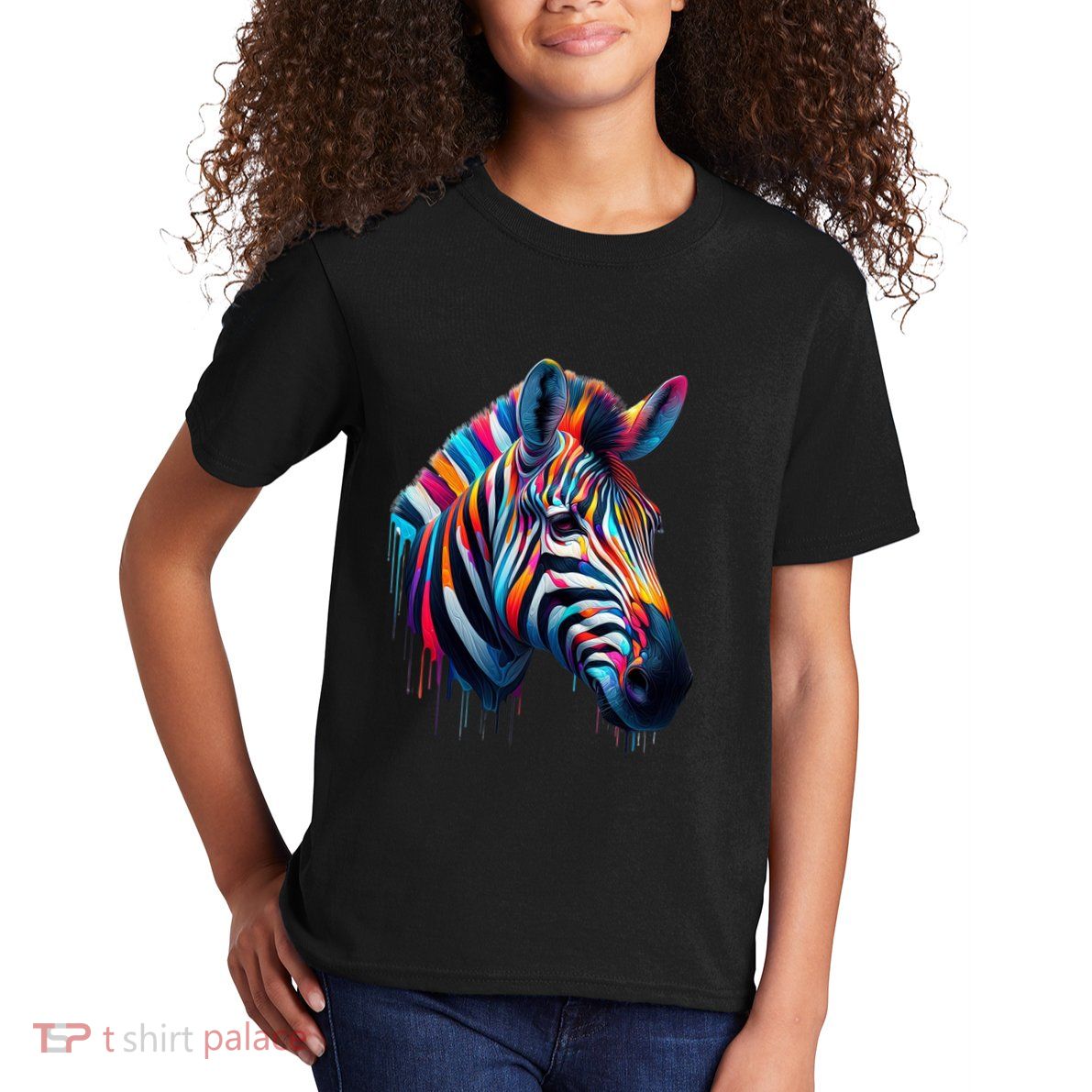 Colorful Zebra Dripping Kids T-Shirt