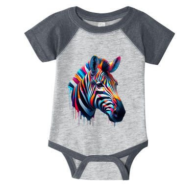 Colorful Zebra Dripping Infant Baby Jersey Bodysuit