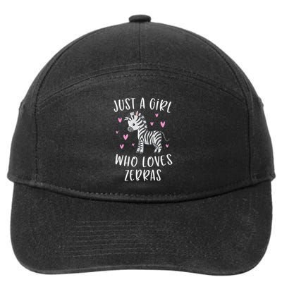Cute Zebra For Just A Girl Who Loves Zebras 7-Panel Snapback Hat