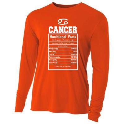 Cancer Zodiac Funny Nutritional Facts Astrology Cool Gift Cooling Performance Long Sleeve Crew