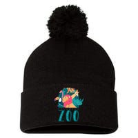 Columbus Zoo Funny Zookeeper Pom Pom 12in Knit Beanie