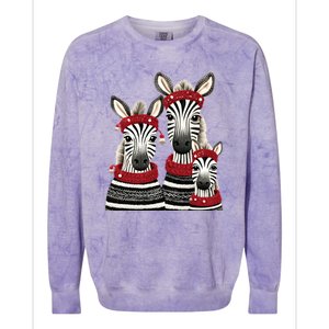 Christmas Zebra Family Matching Outfit Colorblast Crewneck Sweatshirt