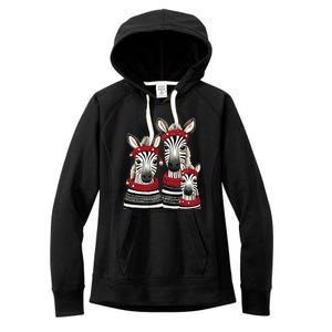 Christmas Zebra Family Matching Outfit Women's Fleece Hoodie