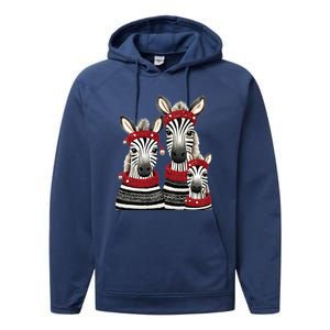 Christmas Zebra Family Matching Outfit Performance Fleece Hoodie