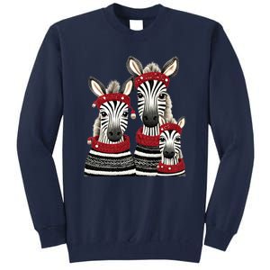 Christmas Zebra Family Matching Outfit Tall Sweatshirt